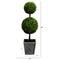 3ft. LED UV Resistant Double Ball Boxwood Topiary in Decorative Planter